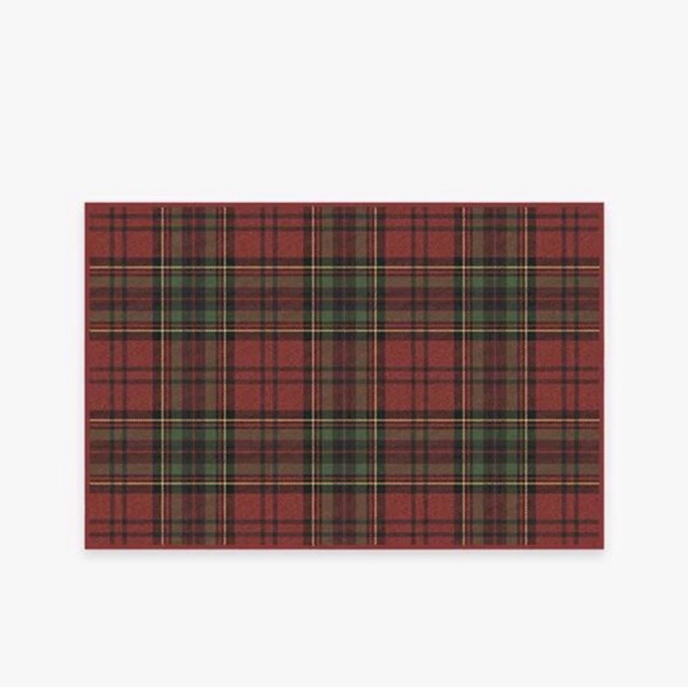 Ruggable Dress Stewart Tartan Red Rug 2X3 NEW